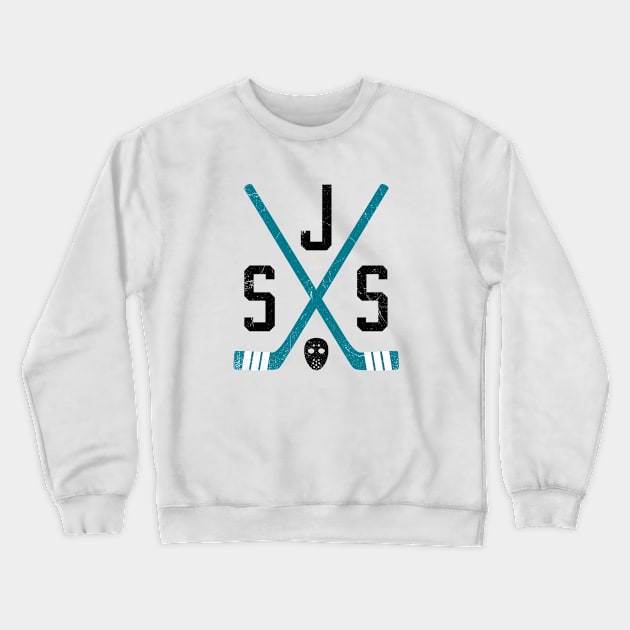 SJS Retro Sticks - White Crewneck Sweatshirt by KFig21